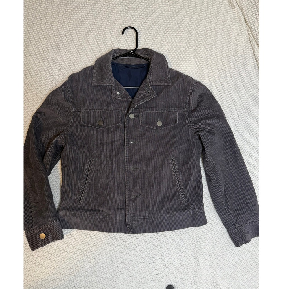J. Hilburn Hilburn Mens Grey Corduroy Trucker Jacket JTD MED